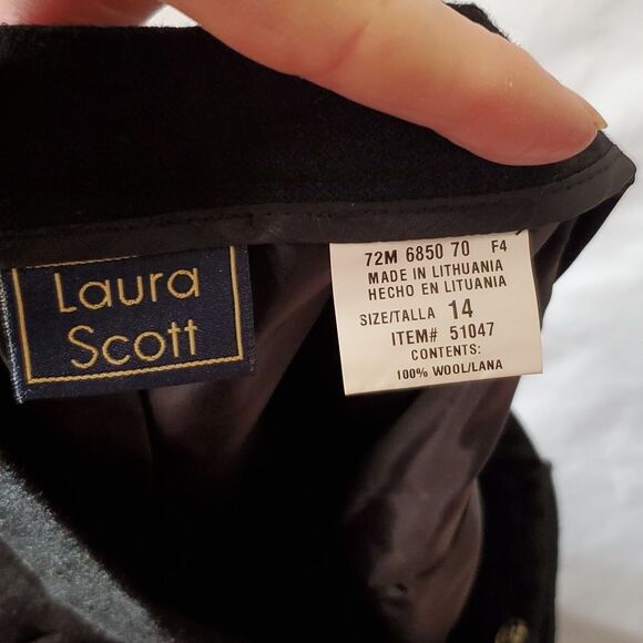 Wool Pants by Laura Scott Black Fully Lined Size 14 - Picture 4 of 5
